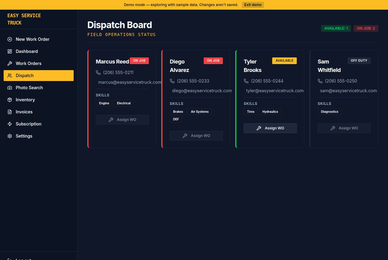 Dispatch screen